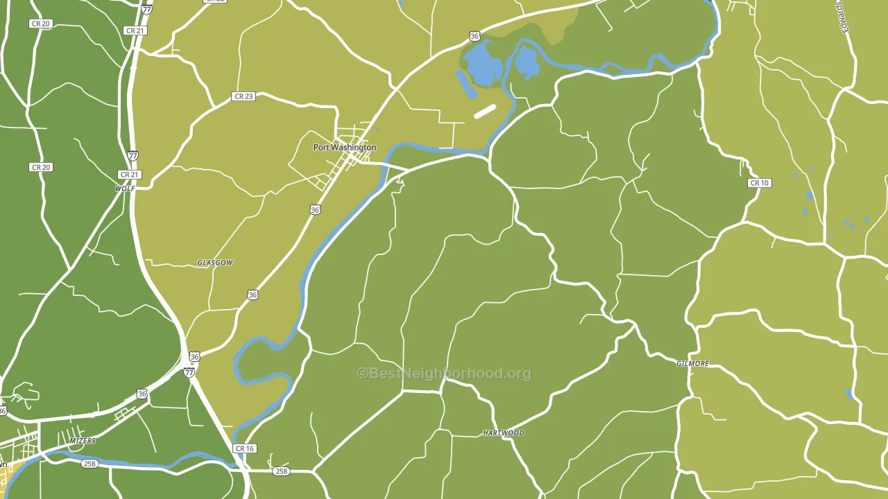 43837, OH block-group voter-turnout map