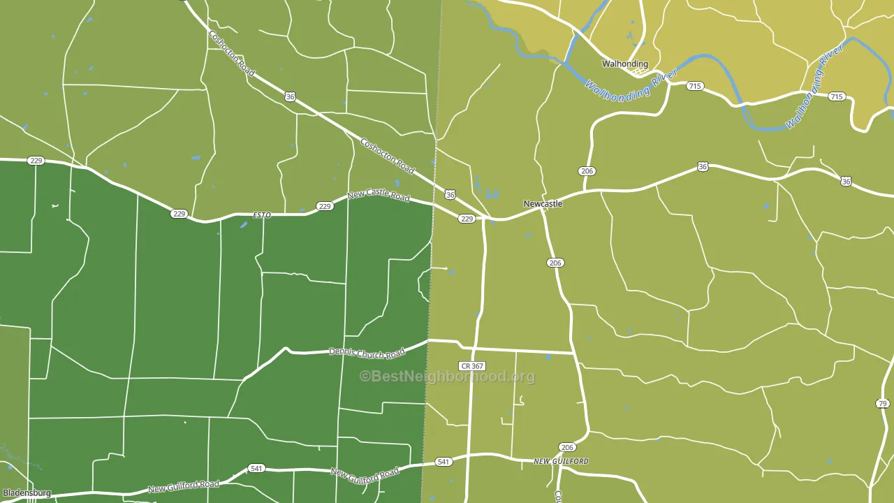 43843, OH block-group voter-turnout map
