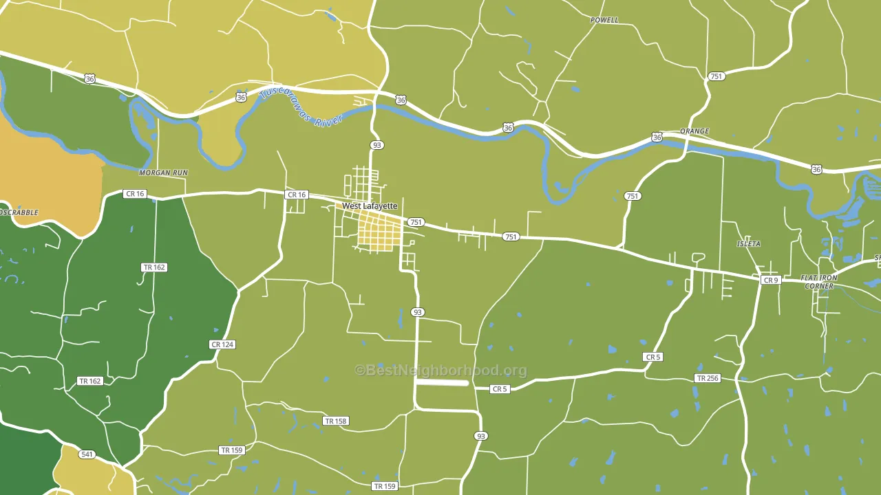 43845, OH block-group voter-turnout map