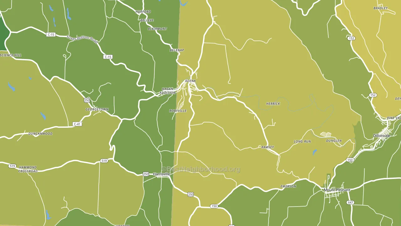 43901, OH block-group voter-turnout map