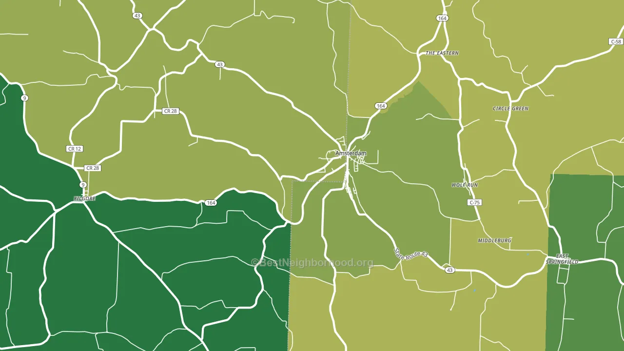 43903, OH block-group voter-turnout map