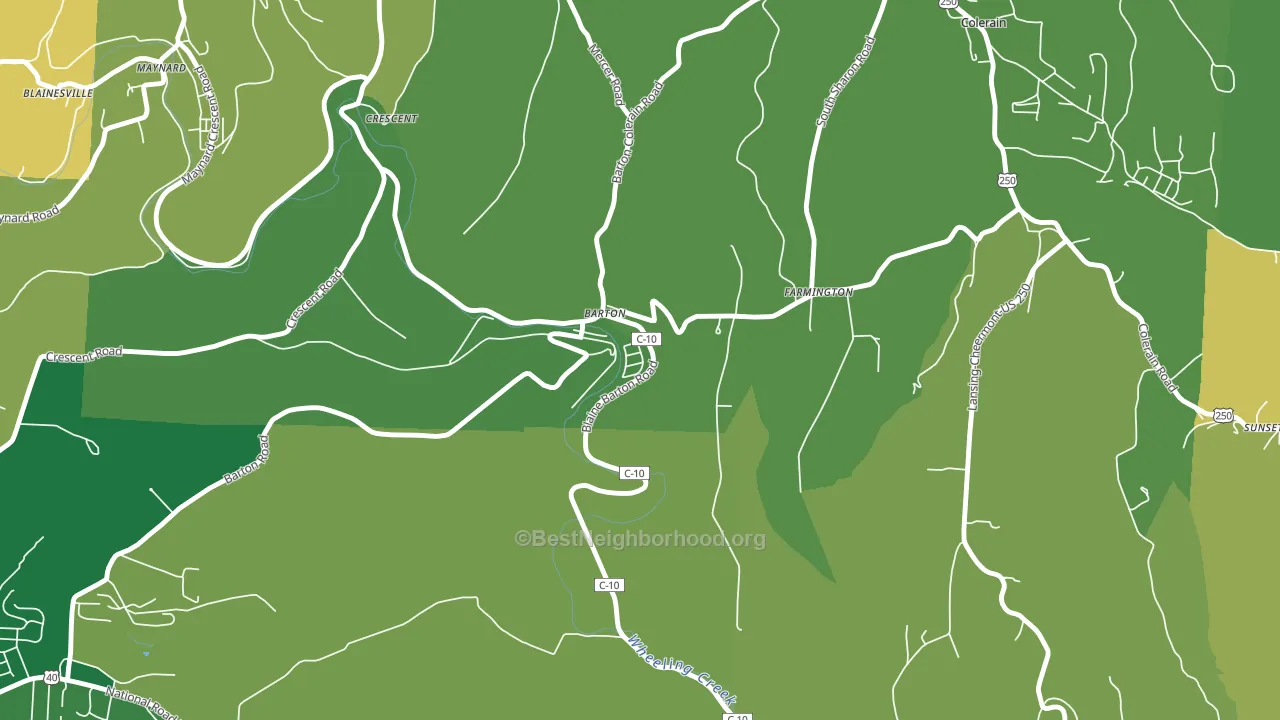 43905, OH block-group voter-turnout map