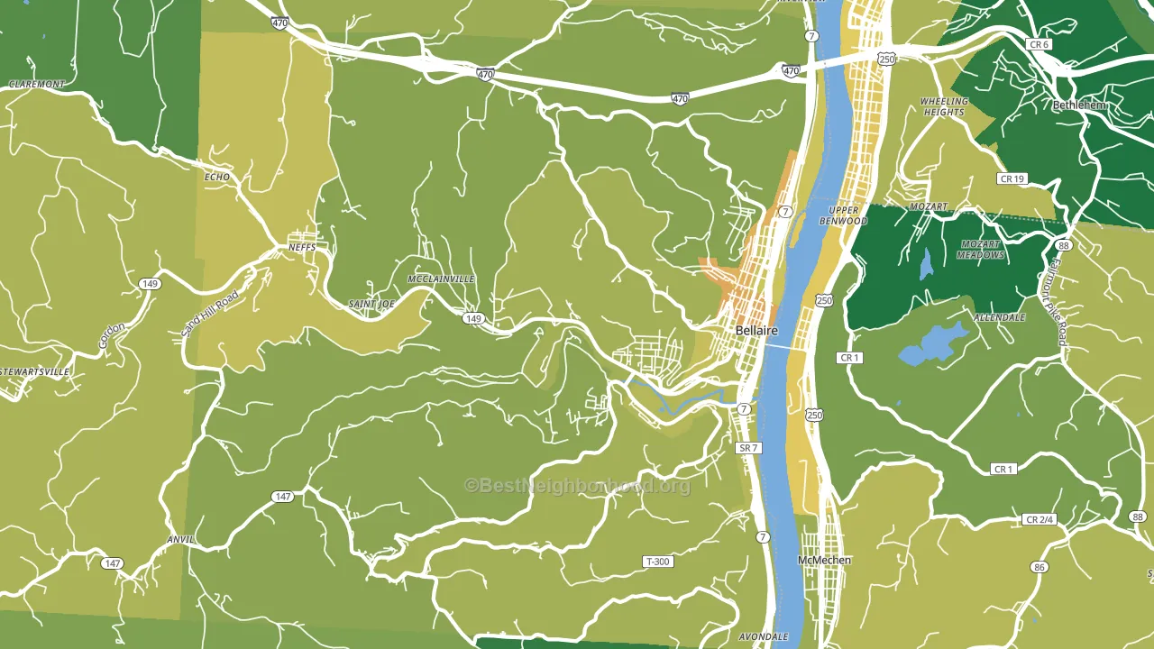 43906, OH block-group voter-turnout map