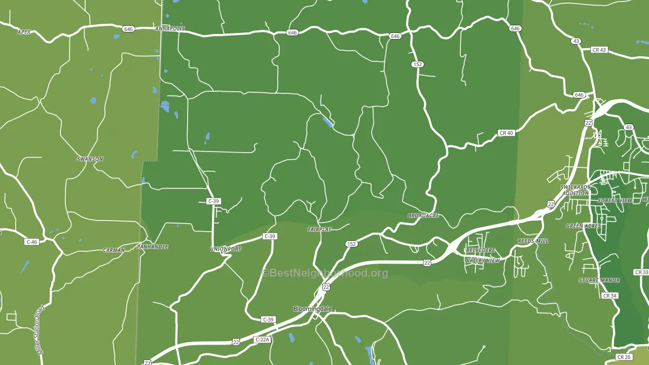 43910, OH block-group voter-turnout map