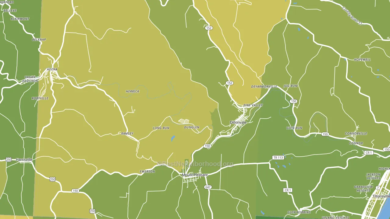 43917, OH block-group voter-turnout map
