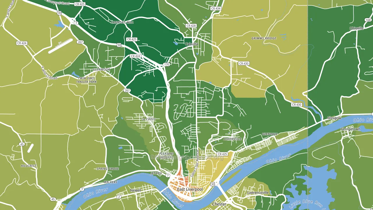43920, OH block-group voter-turnout map