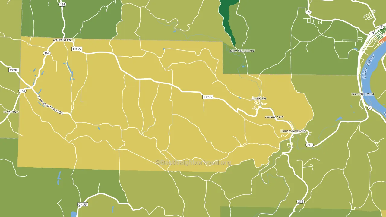 43930, OH block-group voter-turnout map