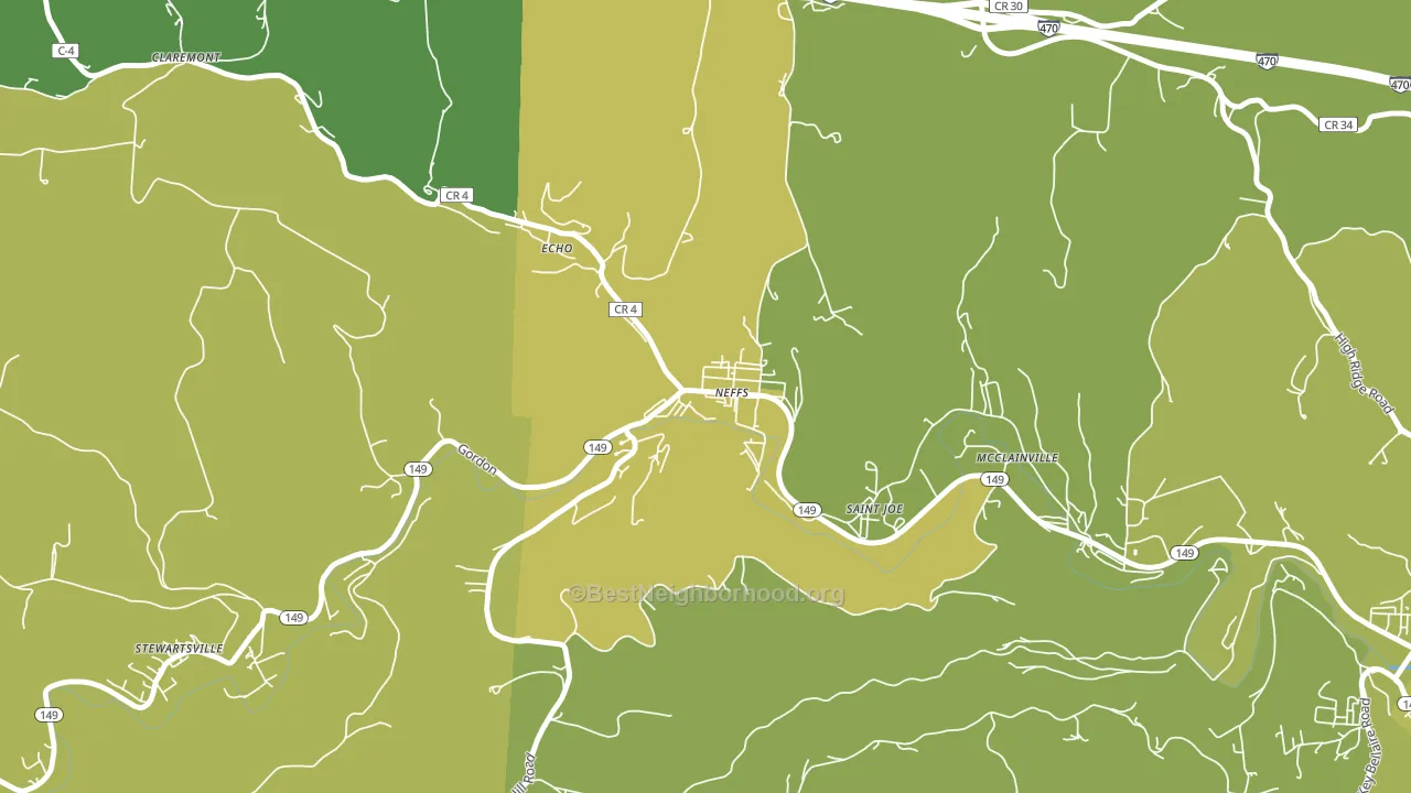 43940, OH block-group voter-turnout map