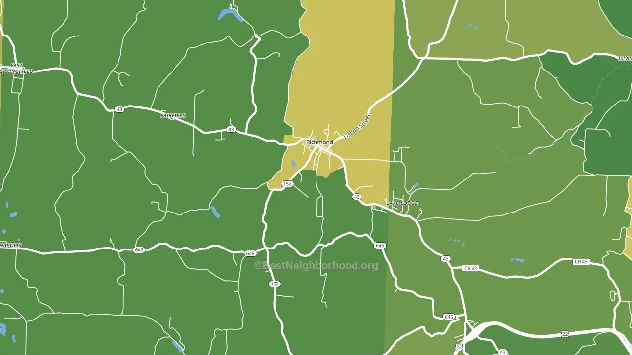 43944, OH block-group voter-turnout map
