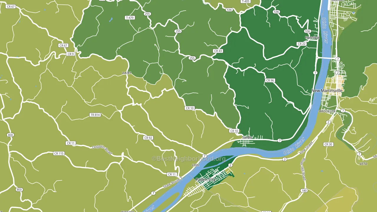 43946, OH block-group voter-turnout map