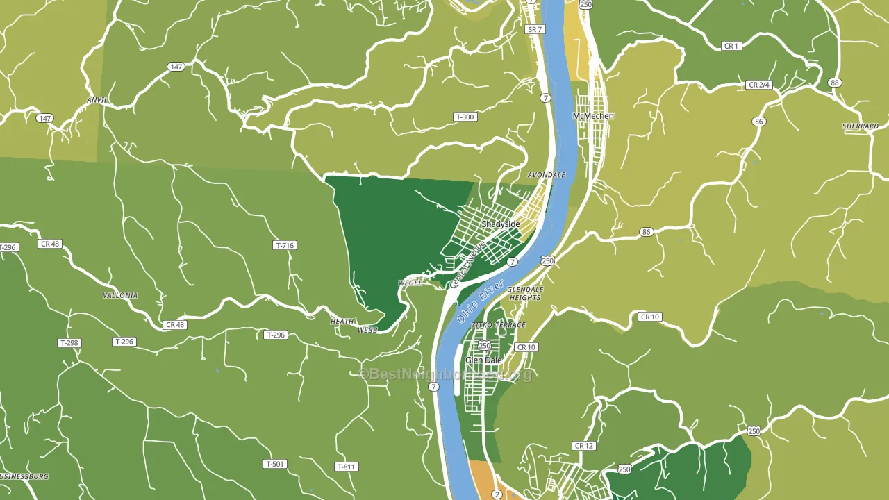 43947, OH block-group voter-turnout map