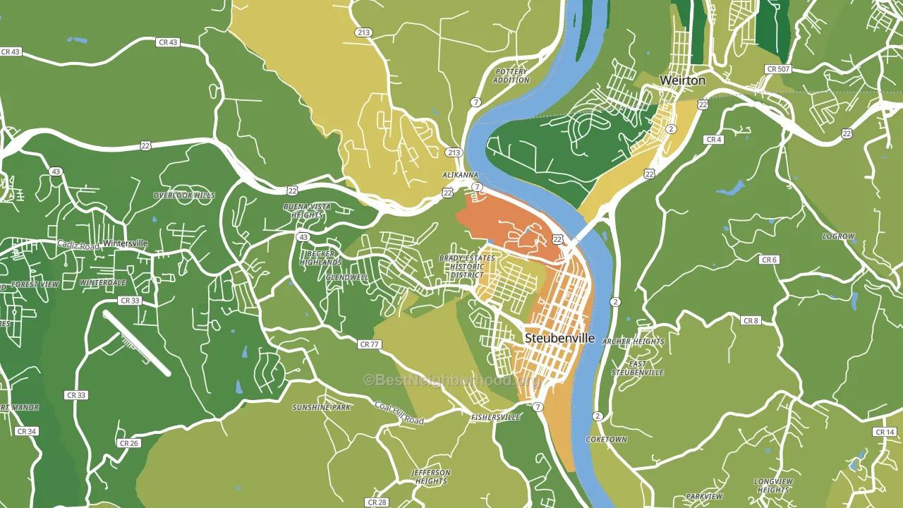 43952, OH block-group voter-turnout map
