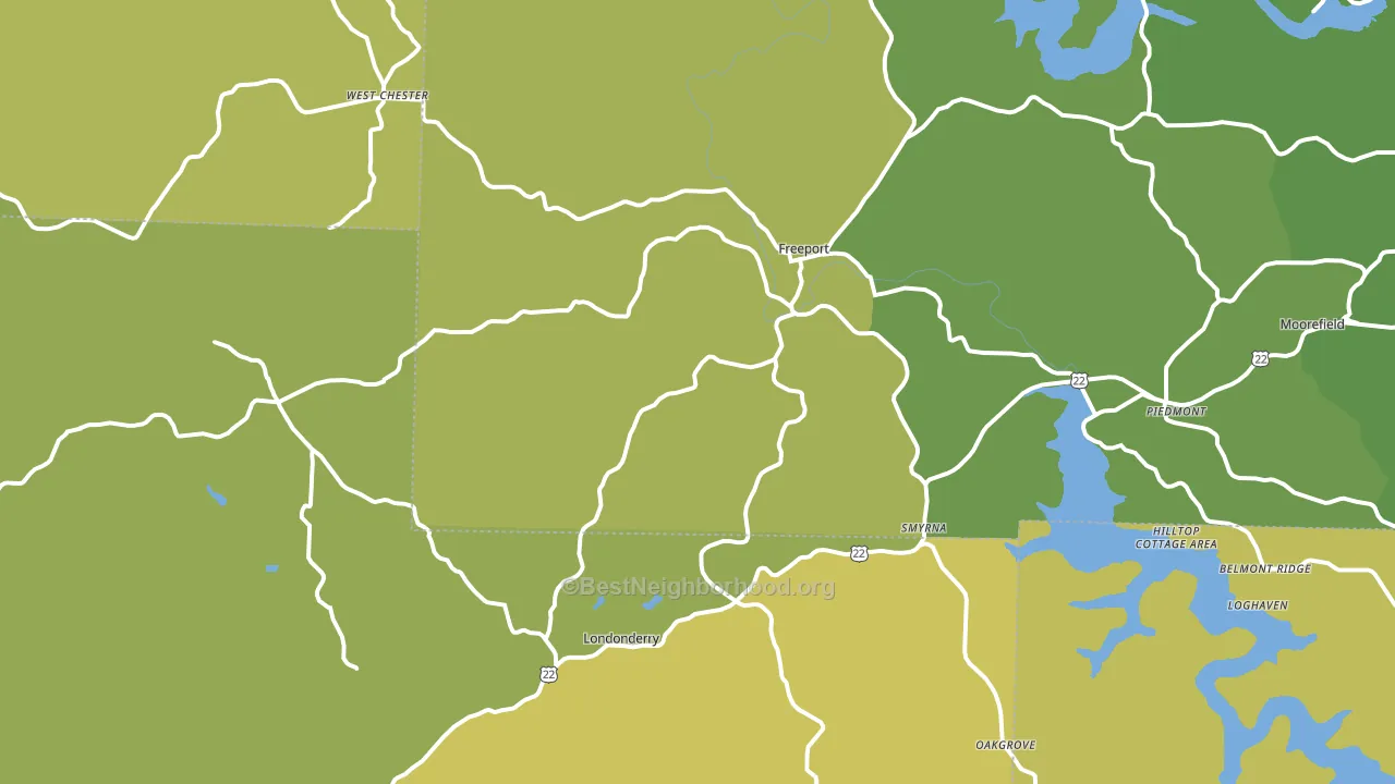 43973, OH block-group voter-turnout map