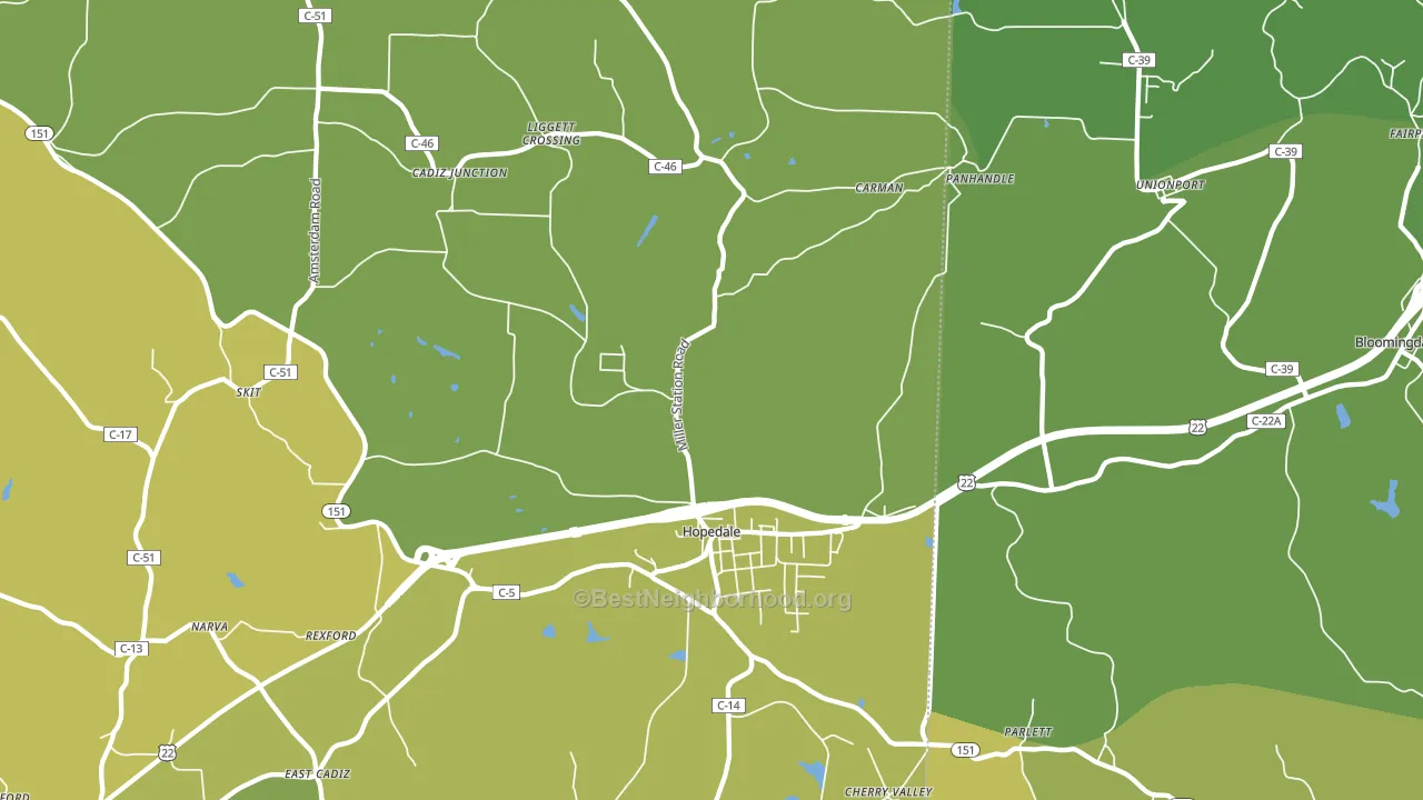 43976, OH block-group voter-turnout map