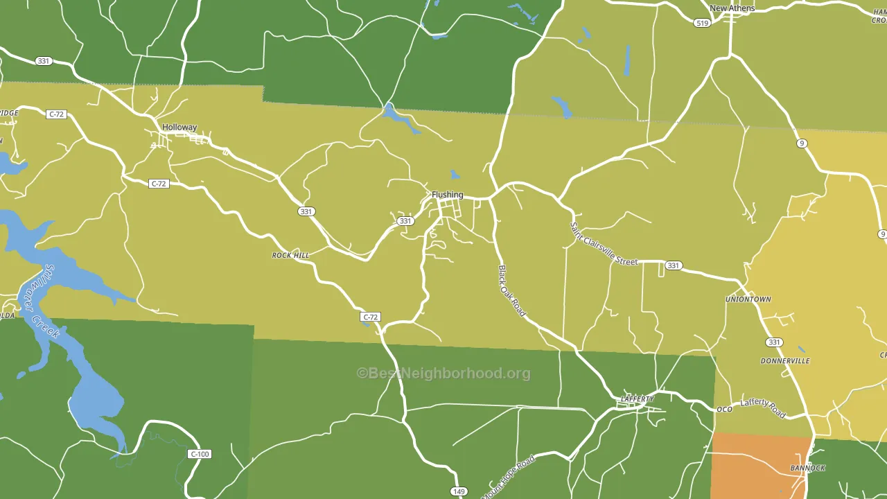 43977, OH block-group voter-turnout map