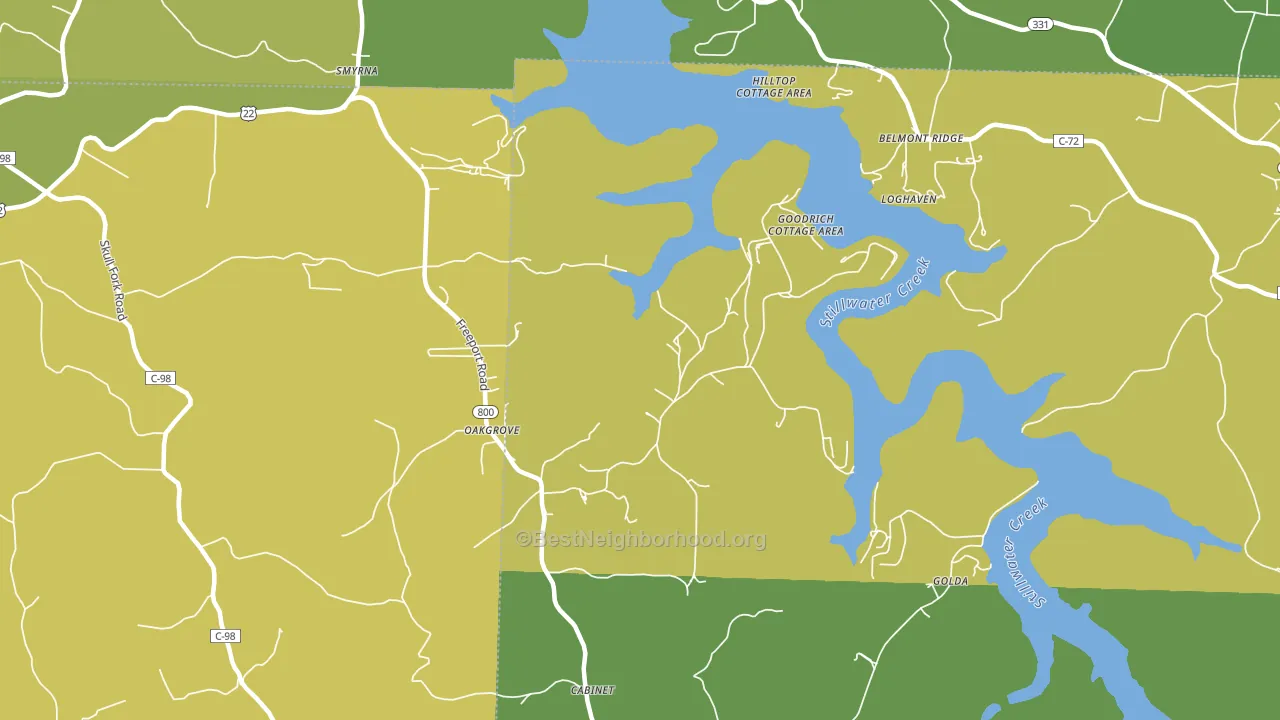 43983, OH block-group voter-turnout map