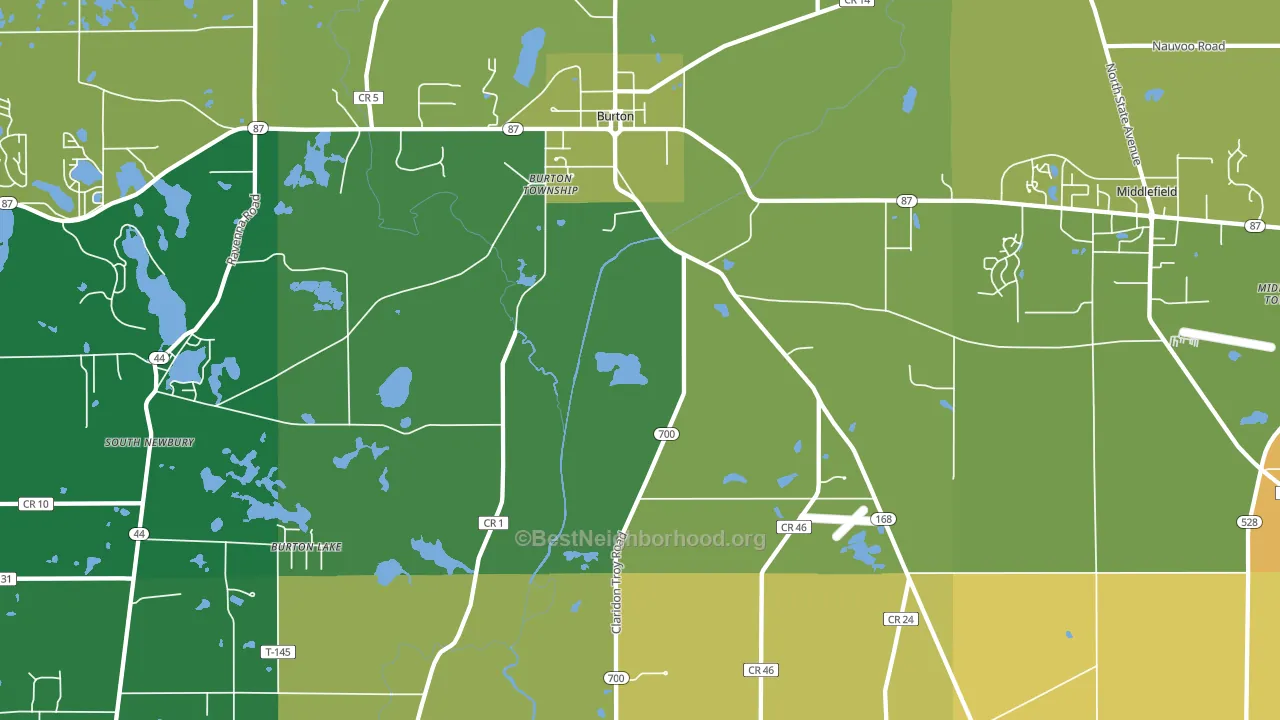 44021, OH block-group voter-turnout map