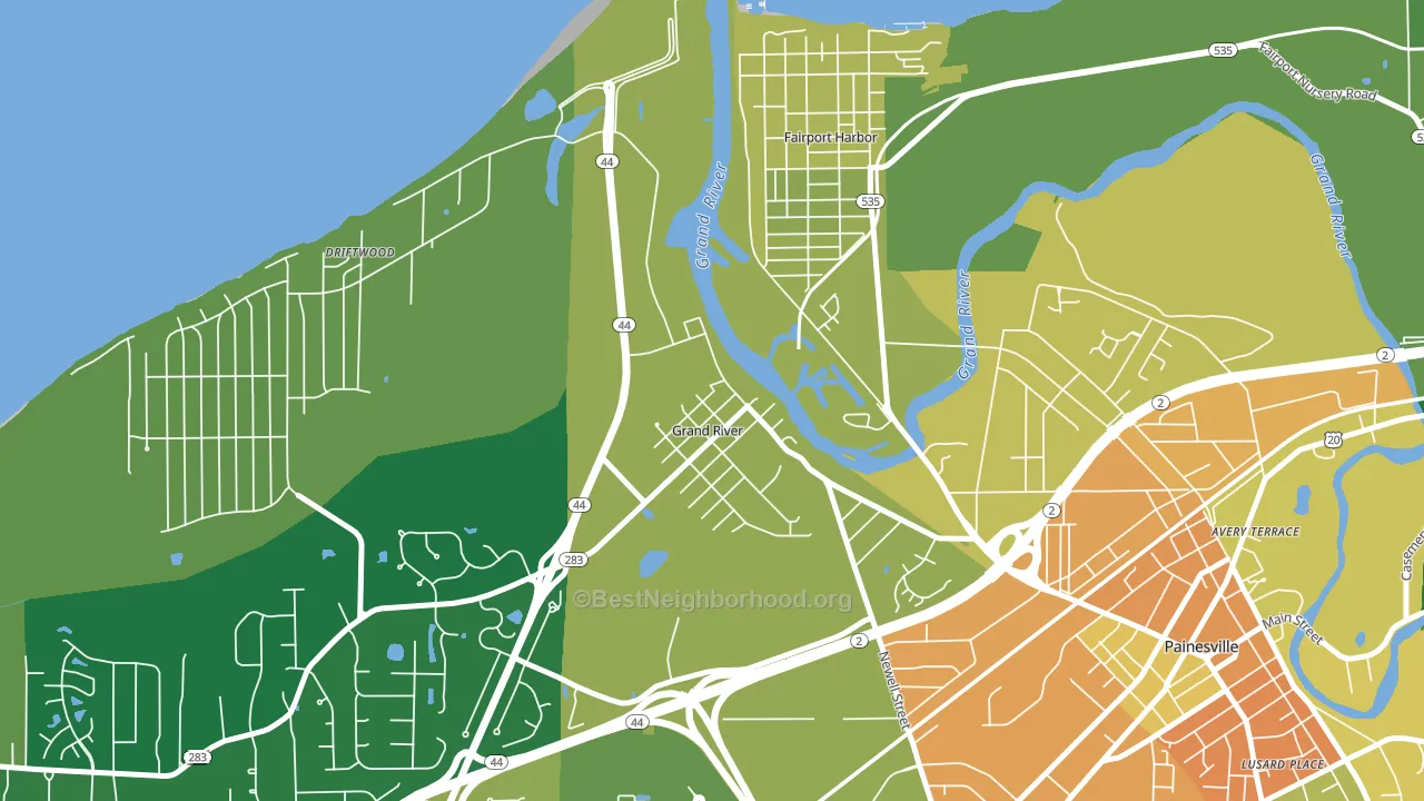 44045, OH block-group voter-turnout map