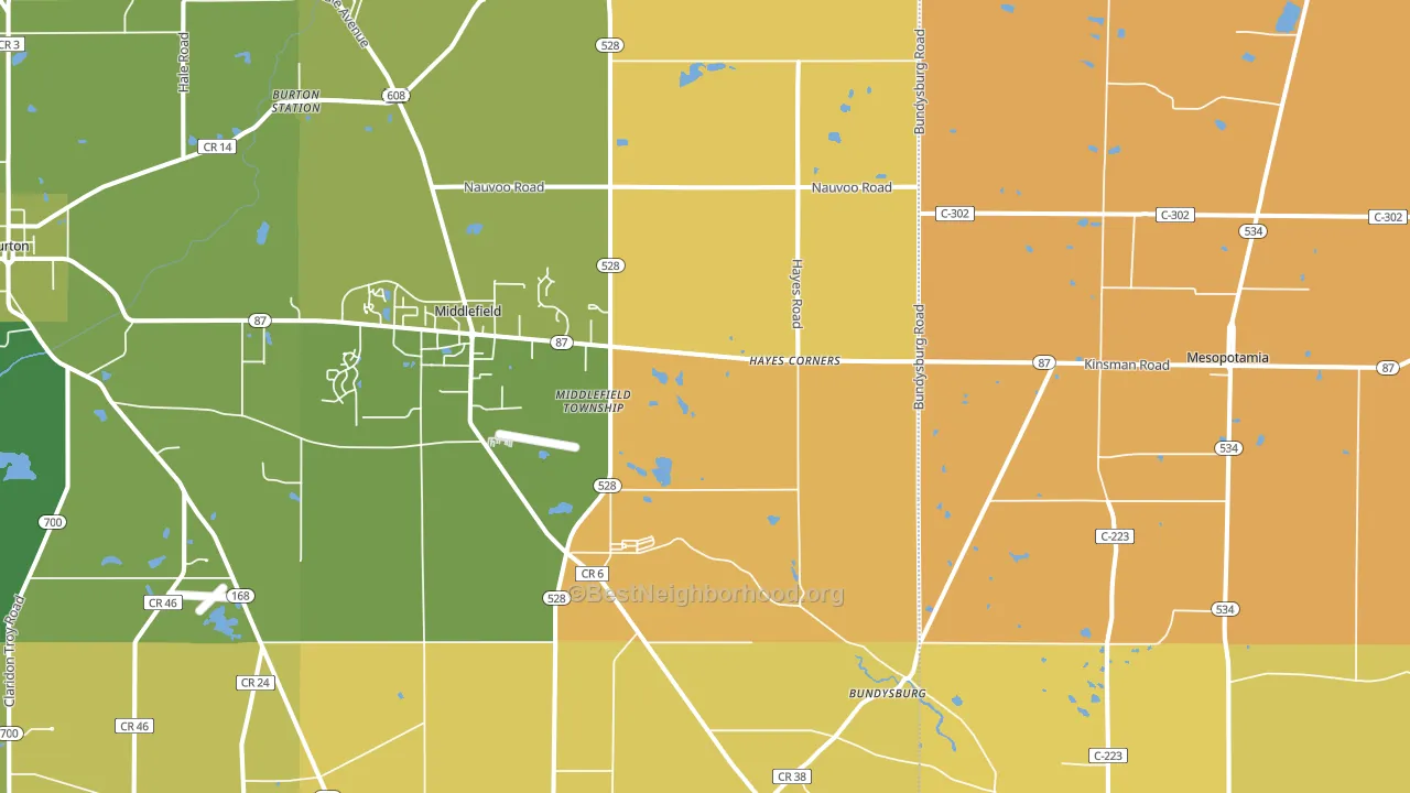 44062, OH block-group voter-turnout map