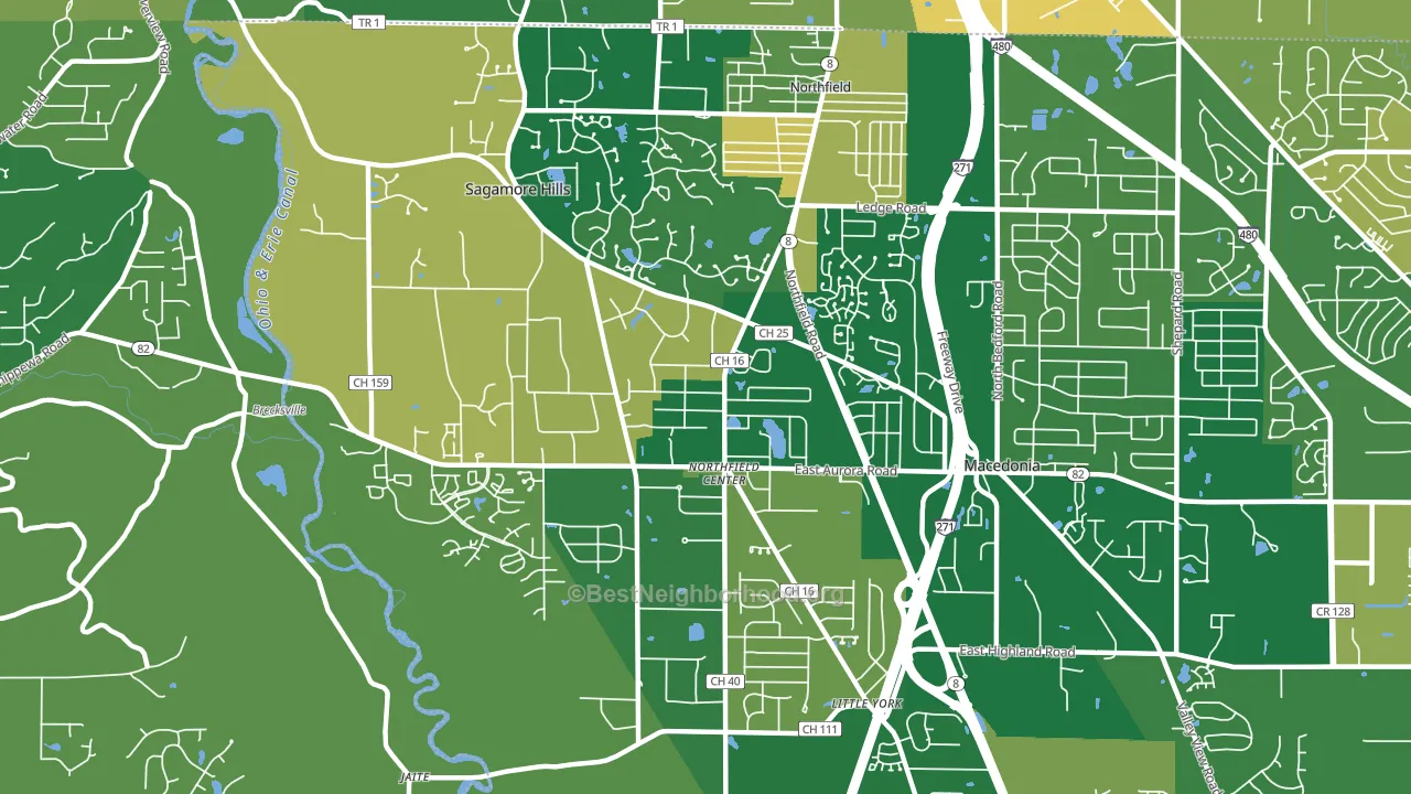 44067, OH block-group voter-turnout map