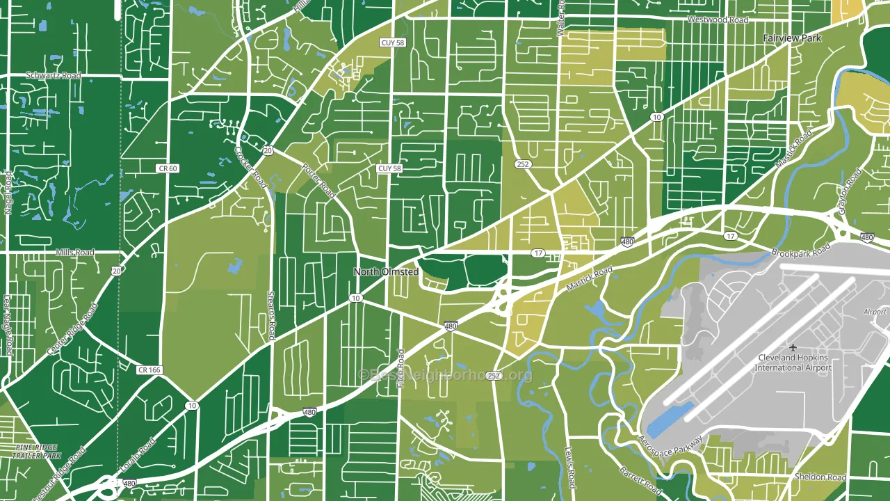 44070, OH block-group voter-turnout map