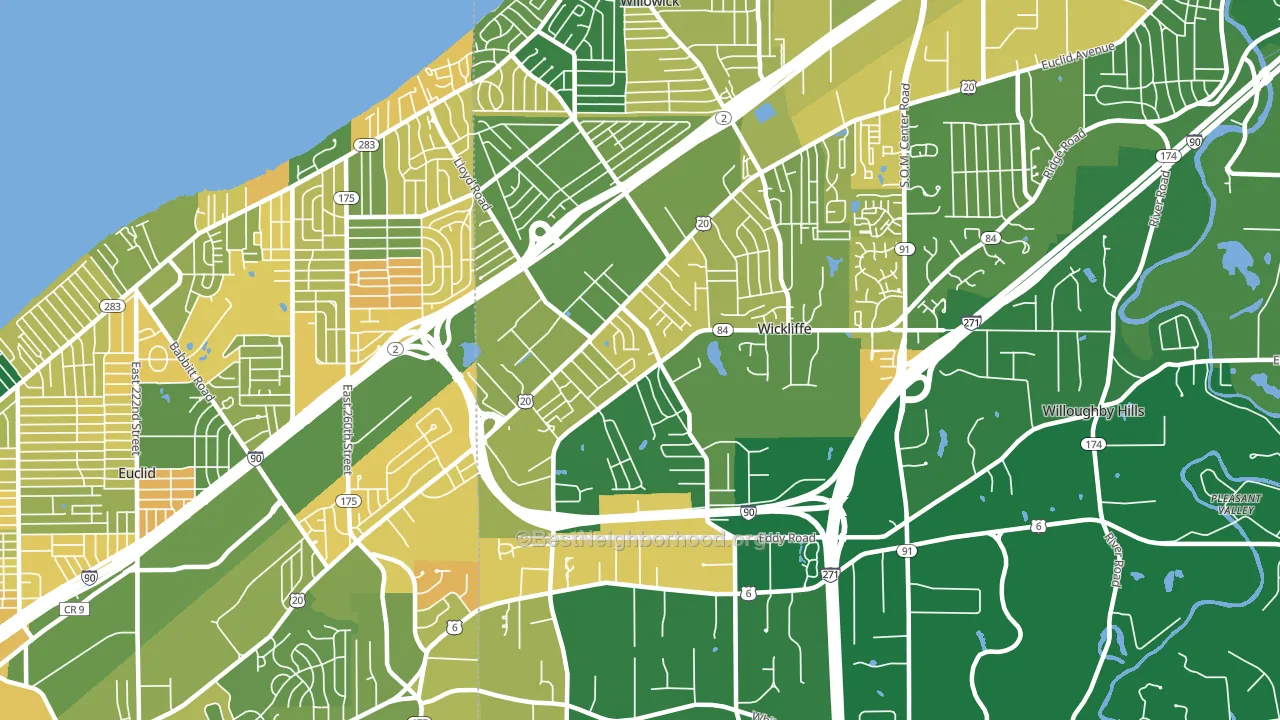 44092, OH block-group voter-turnout map