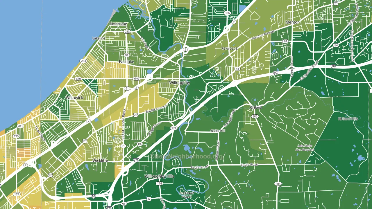 44094, OH block-group voter-turnout map
