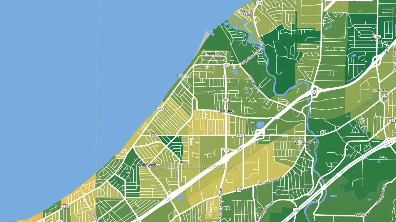 44095, OH block-group voter-turnout map