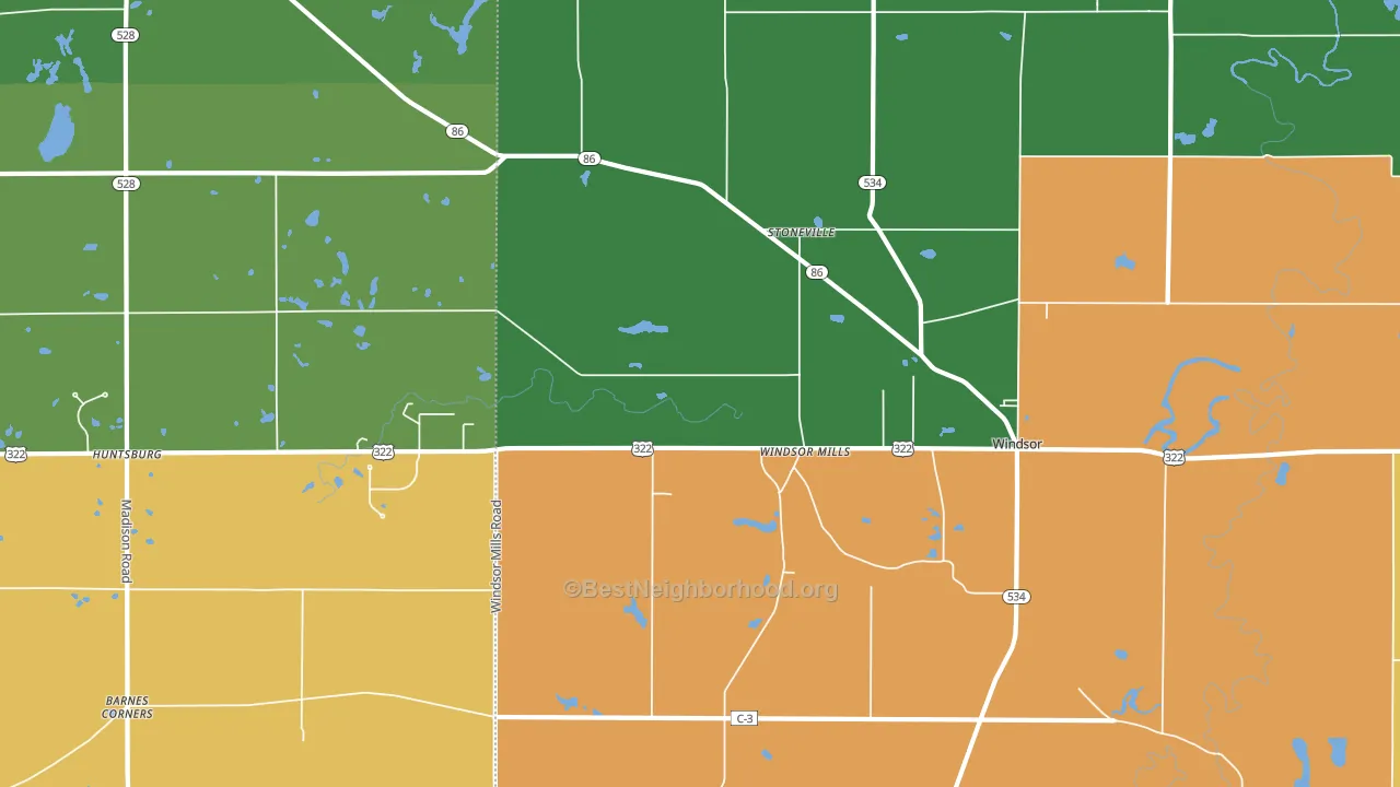 44099, OH block-group voter-turnout map