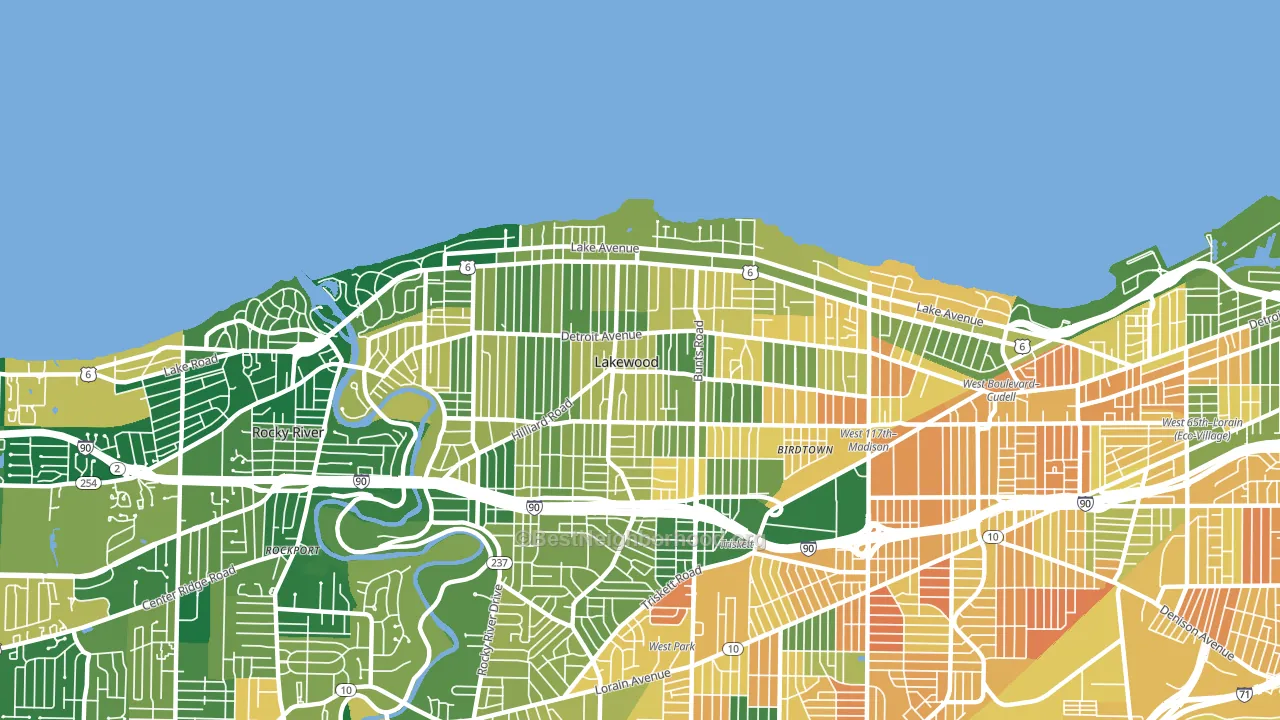 44107, OH block-group voter-turnout map