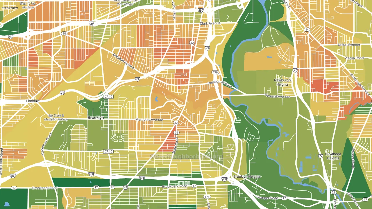 44109, OH block-group voter-turnout map