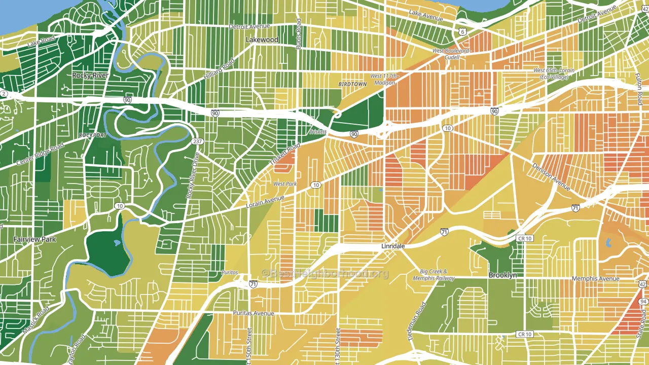 44111, OH block-group voter-turnout map