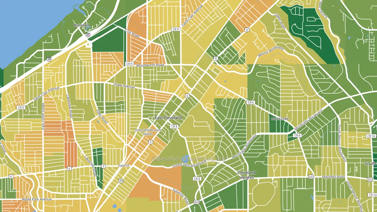 44112, OH block-group voter-turnout map