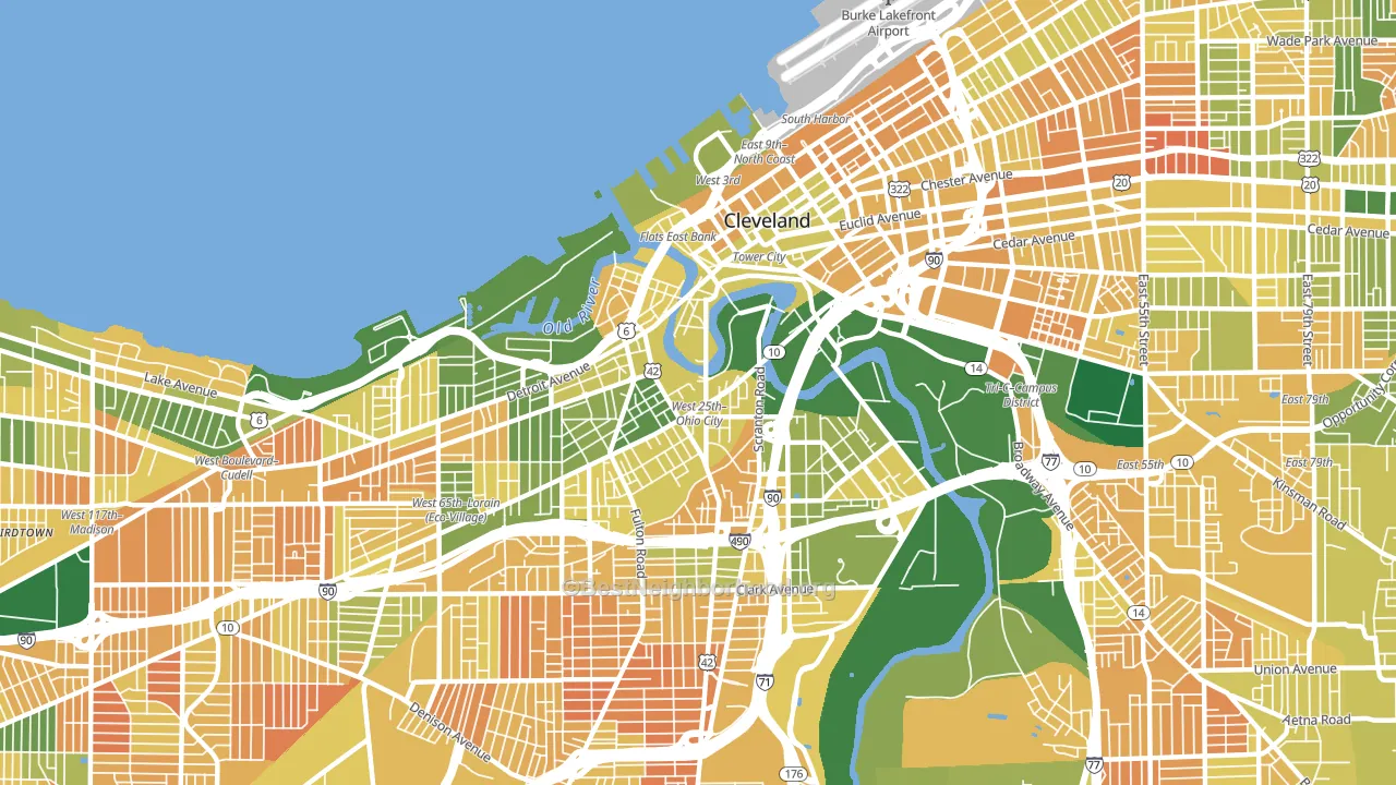 44113, OH block-group voter-turnout map
