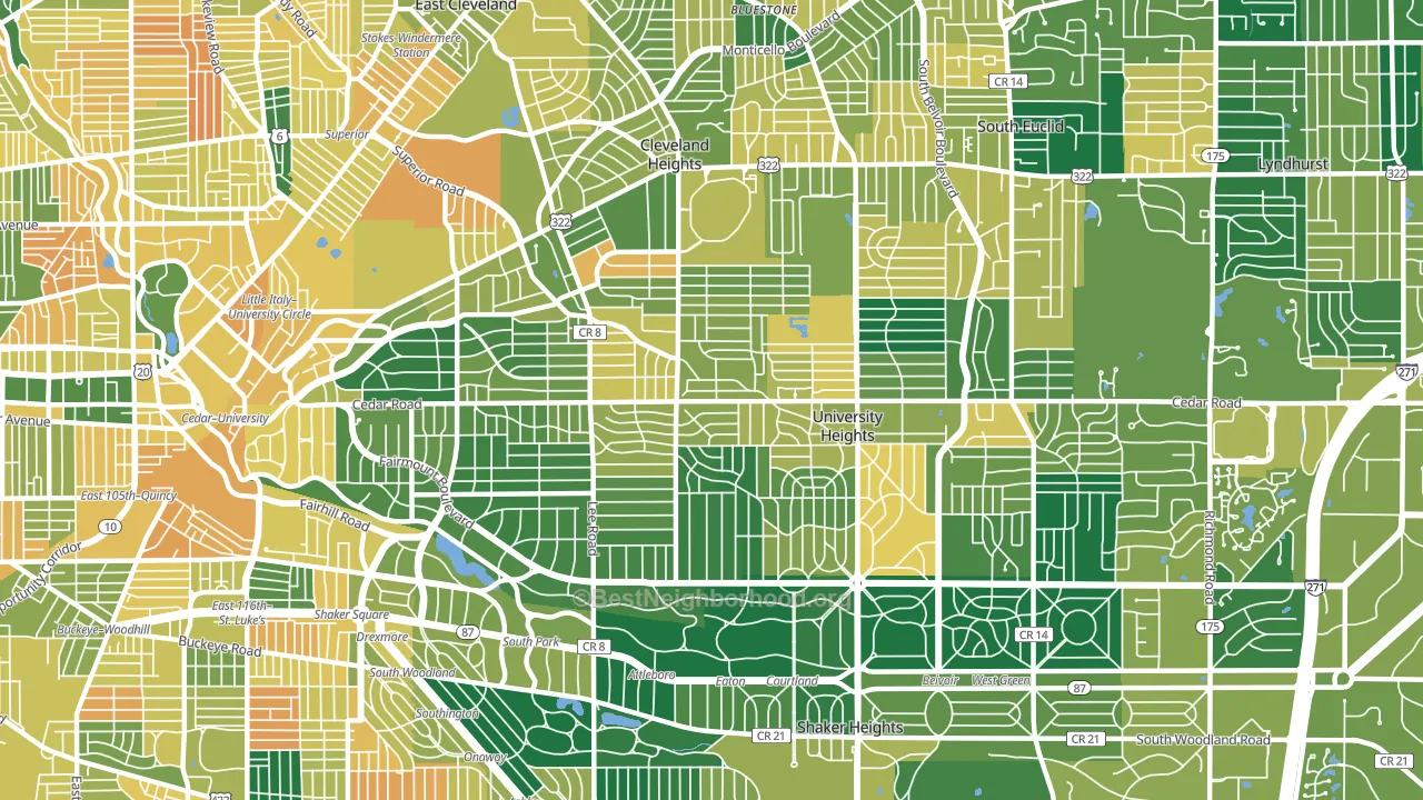 44118, OH block-group voter-turnout map
