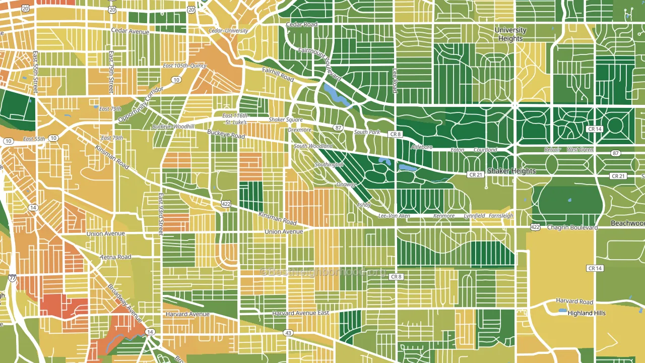 44120, OH block-group voter-turnout map