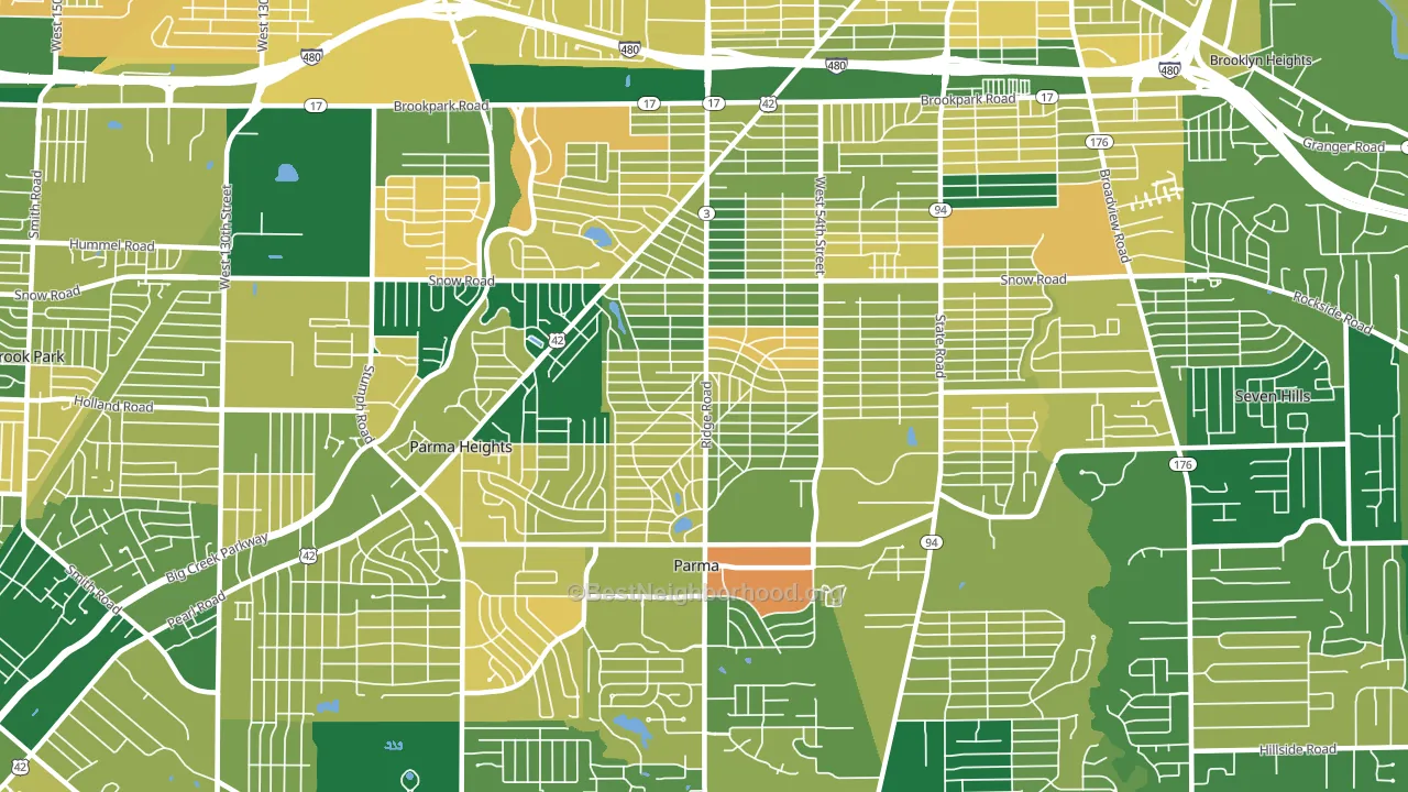 44129, OH block-group voter-turnout map