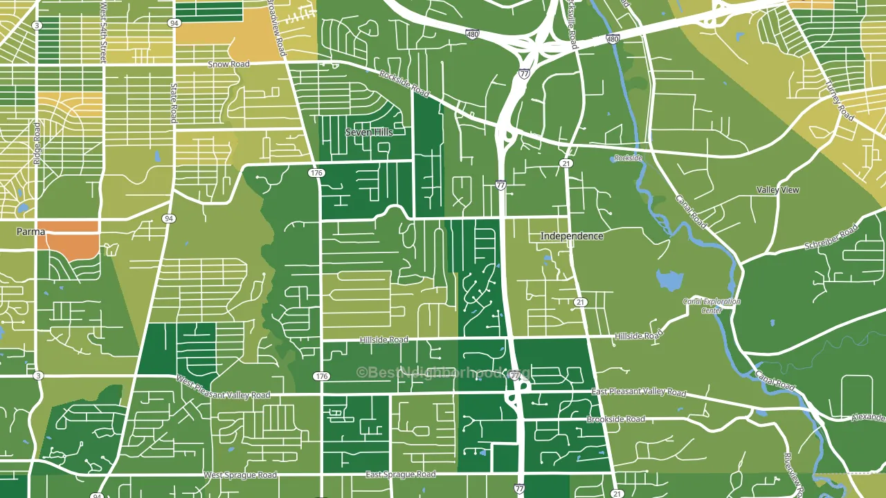 44131, OH block-group voter-turnout map