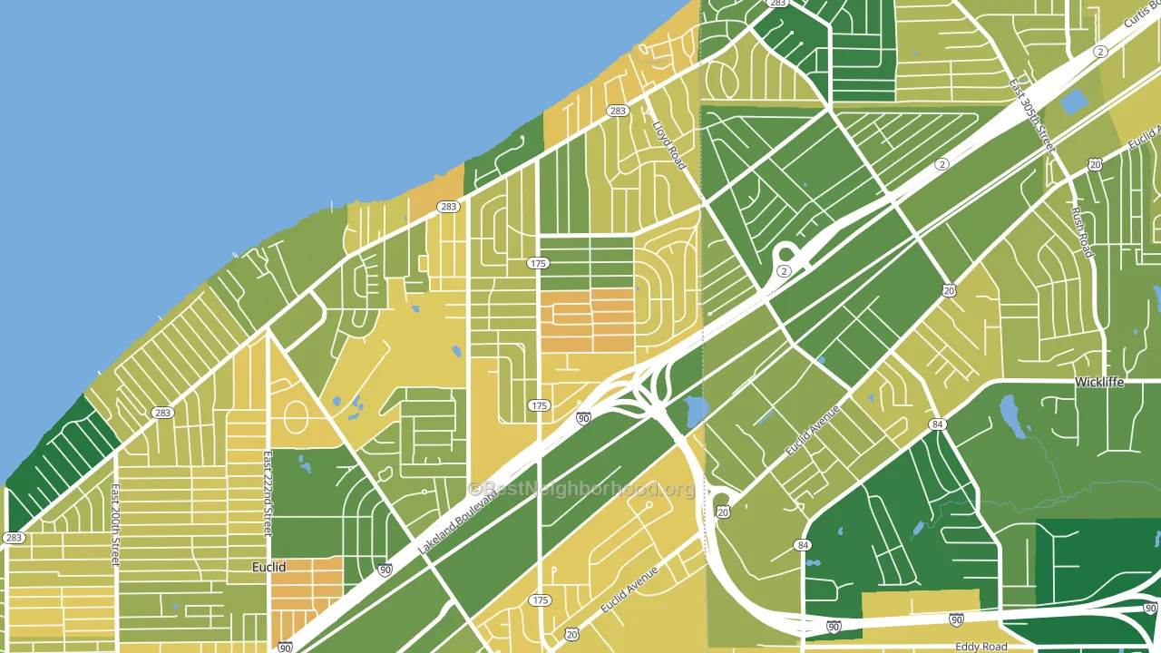 44132, OH block-group voter-turnout map