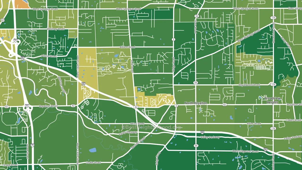 44133, OH block-group voter-turnout map