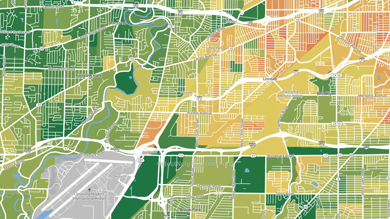 44135, OH block-group voter-turnout map