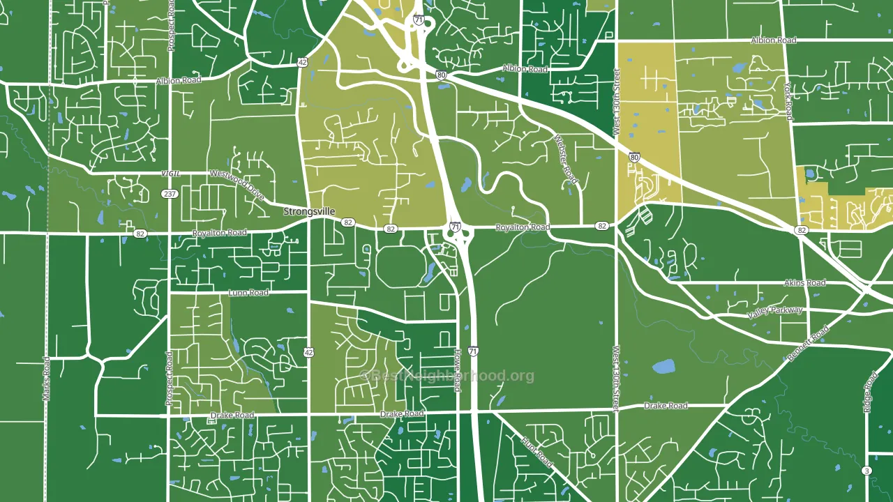 44136, OH block-group voter-turnout map