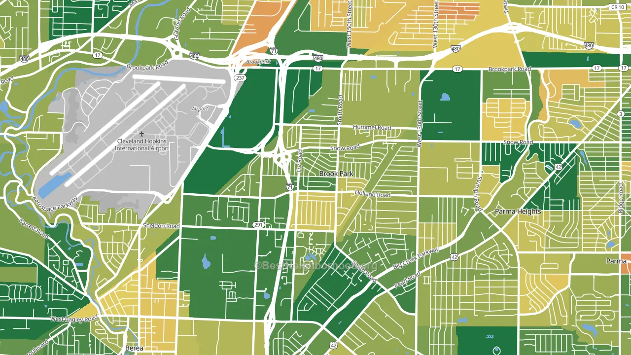 44142, OH block-group voter-turnout map