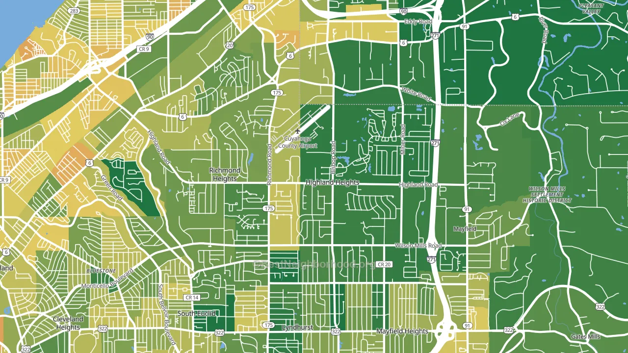 44143, OH block-group voter-turnout map