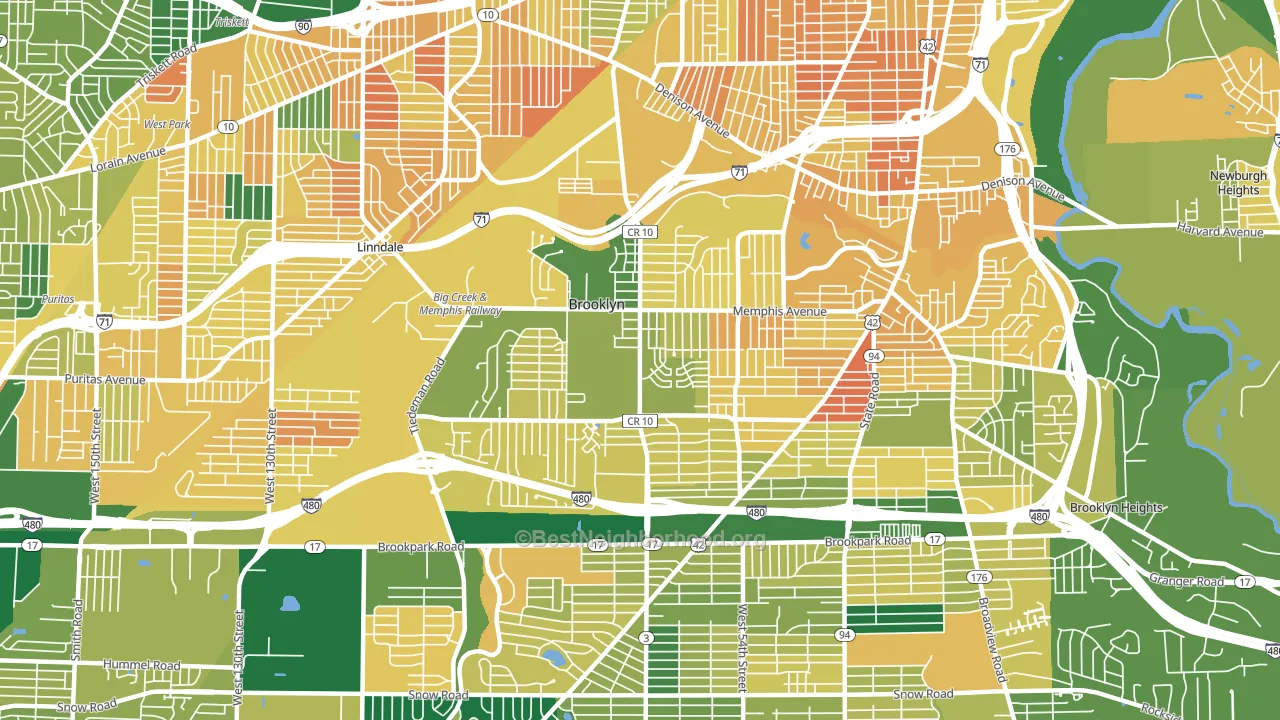 44144, OH block-group voter-turnout map