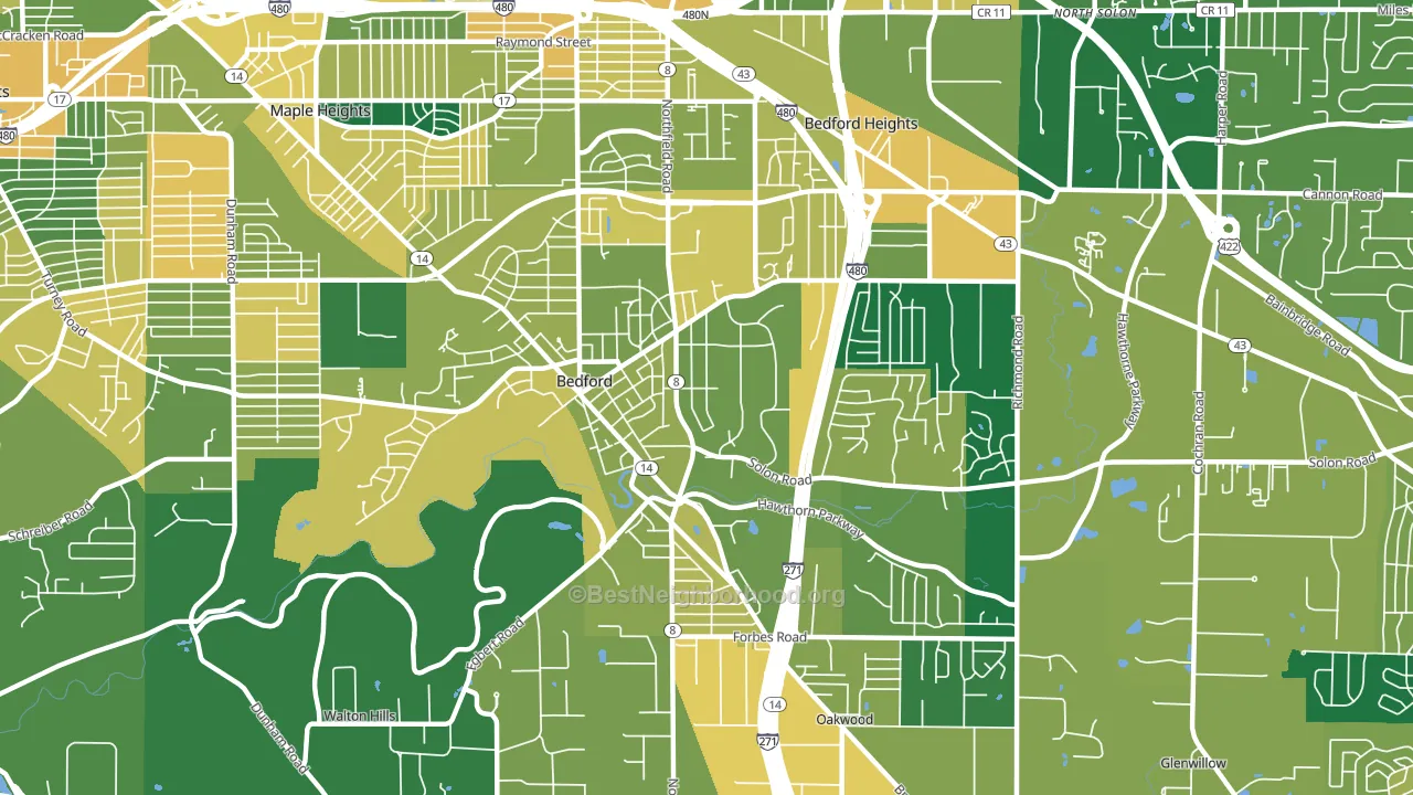 44146, OH block-group voter-turnout map