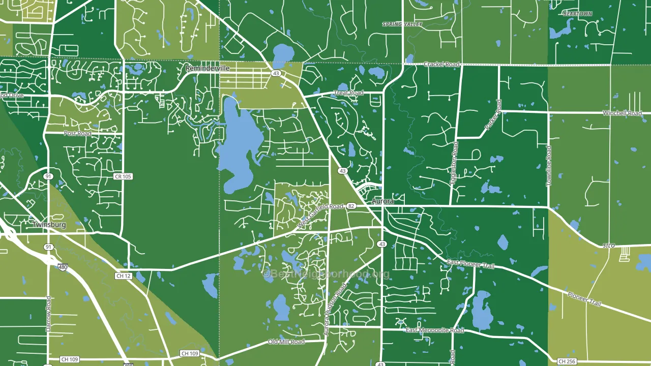 44202, OH block-group voter-turnout map