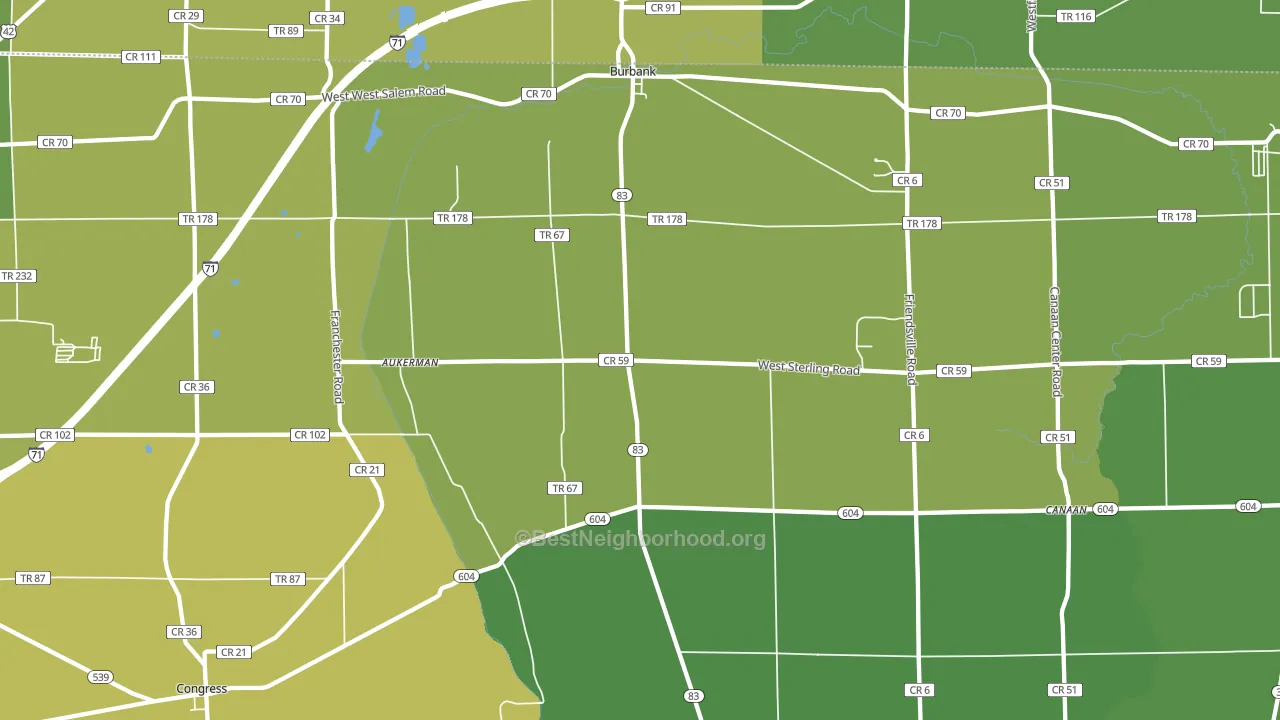 44214, OH block-group voter-turnout map
