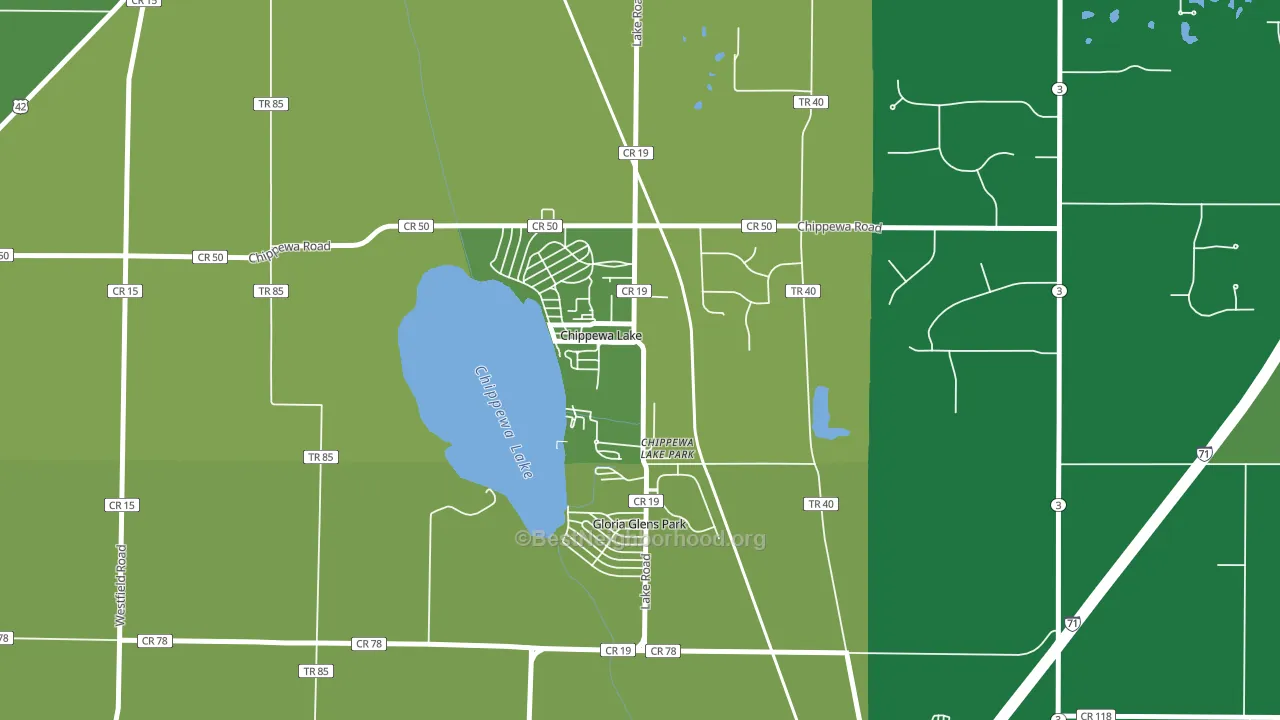 44215, OH block-group voter-turnout map