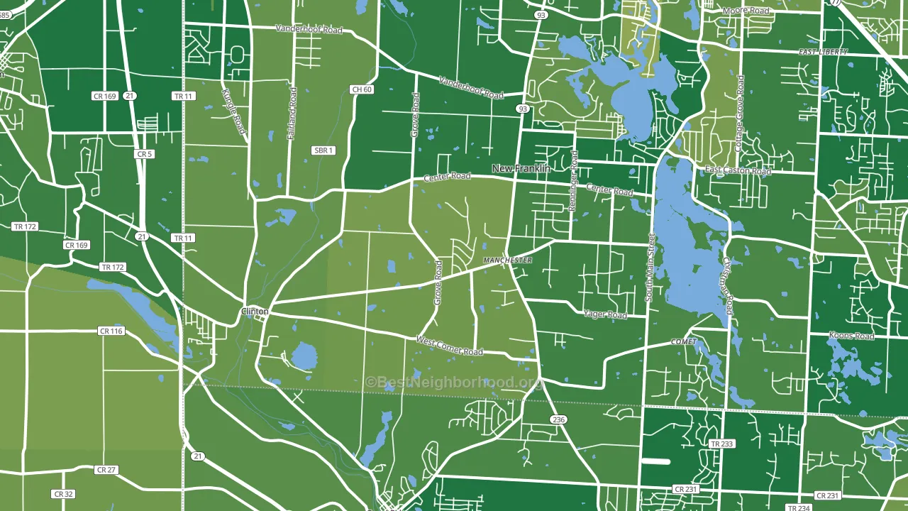 44216, OH block-group voter-turnout map